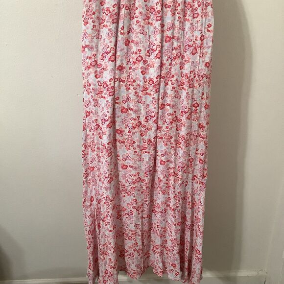 Red Floral Cottagecore Prairie Feminine Romantic Summer Spring Maxi Dress Small - Picture 6 of 8